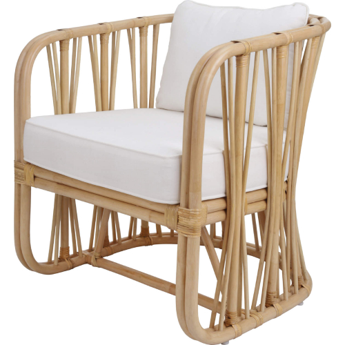 Shanaya Accent Arm Chair in Rattan & Natural Fabric